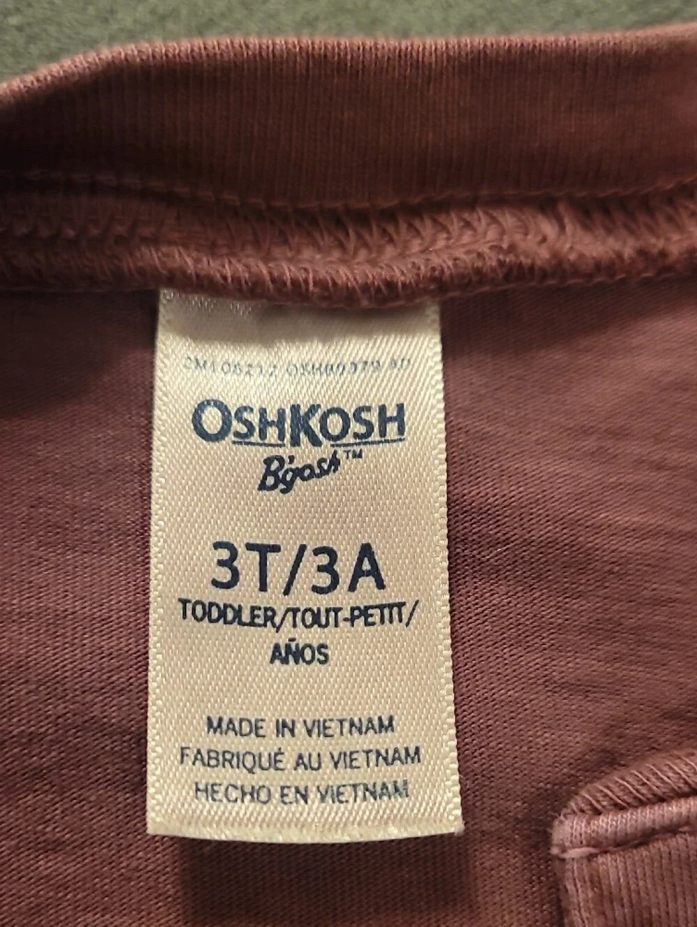 OshKosh B'gosh Long-Sleeve Henley Top - Mauve- 100% Cotton